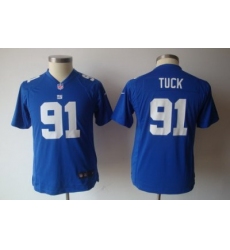 Youth Nike New York Giants 91# Justin Tuck Kids Blue Jersey(S-XL)