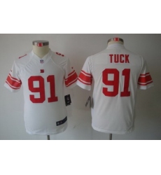 Youth Nike New York Giants 91# Justin Tuck White Limited Jerseys