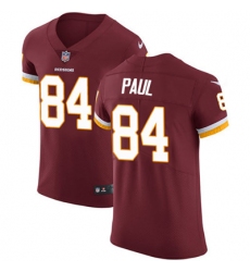 Men Nike Redskins #84 Niles Paul Burgundy Red Team Color Stitched NFL Vapor Untouchable Elite Jersey
