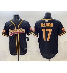 Men Washington Commanders 17 Terry McLaurin Black Limited Stitched Baseball Jersey Men Washington Commanders 17 Terry McLaurin Black Limited Stitched Baseball Jersey