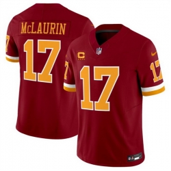 Men Washington Commanders 17 Terry McLaurin Burgundy 2025 F U S E  4 Star C Patch Throwback Limited Stitched Football Jersey