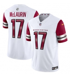 Men Washington Commanders 17 Terry McLaurin White 2023 F U S E  Vapor Limited Stitched Football Jersey
