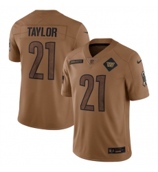 Men Washington Commanders 21 Sean Taylor 2023 Brown Salute To Service Limited Stitched Football Jersey