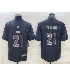 Men Washington Commanders 21 Sean Taylor Black Reflective Limited Stitched Football Jersey