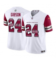 Men Washington Commanders 24 Antonio Gibson White 2023 F U S E  Vapor Limited Stitched Football Jersey