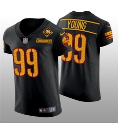 Men Washington Commanders 99 Chase Young 90th Anniversary Black Elite Stitched Jersey