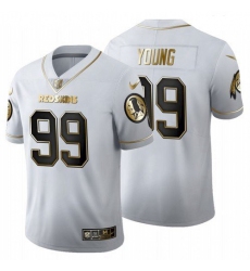 Men Washington Redskins Football Team 99 Chase Young White Golden Limited Jersey