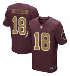 Mens Nike Washington Redskins 18 Josh Doctson Elite Burgundy RedGold Number Alternate 80TH Anniversary NFL Jersey