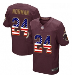 Mens Nike Washington Redskins 24 Josh Norman Elite Burgundy Red Alternate USA Flag Fashion NFL Jersey