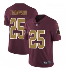 Mens Nike Washington Redskins 25 Chris Thompson Burgundy RedGold Number Alternate 80TH Anniversary Vapor Untouchable Limited Player NFL Jersey