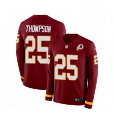 Mens Nike Washington Redskins 25 Chris Thompson Limited Burgundy Therma Long Sleeve NFL Jersey