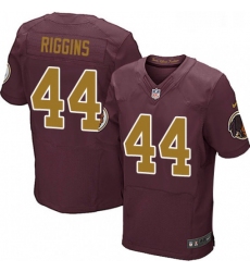 Mens Nike Washington Redskins 44 John Riggins Elite Burgundy RedGold Number Alternate 80TH Anniversary NFL Jersey