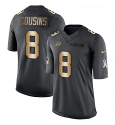 Mens Nike Washington Redskins 8 Kirk Cousins Limited BlackGold Salute to Service NFL Jersey