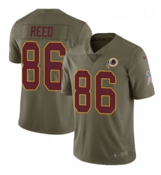 Mens Nike Washington Redskins 86 Jordan Reed Limited Olive 2017 Salute to Service NFL Jersey