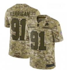 Mens Nike Washington Redskins 91 Ryan Kerrigan Burgundy Limited Camo 2018 Salute to Service NFL Jersey