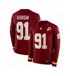Mens Nike Washington Redskins 91 Ryan Kerrigan Limited Burgundy Therma Long Sleeve NFL Jersey