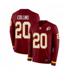 Mens Washington Redskins 20 Landon Collins Limited Burgundy Therma Long Sleeve Football Jersey