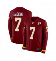 Mens Washington Redskins 7 Dwayne Haskins Limited Burgundy Therma Long Sleeve Football Jersey