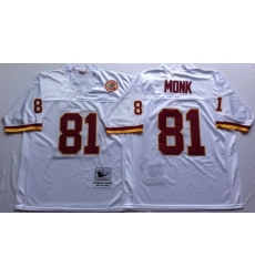 Mitchell And Ness Redskins #81 Art Monk white Throwback Stitched NFL Jersey