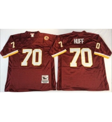 Mitchell&Ness Redskins 70 Sam Huff Red Throwback Stitched NFL Jersey