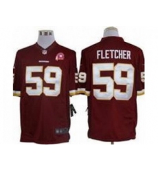 Nike NFL Washington Redskins #59 London Fletcher Red Jersey W 80TH Pa-tch(Limited)