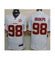 Nike NFL Washington Redskins #98 Brian Orakpo white Jersey W 80TH P-atch(Limited)