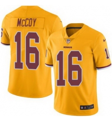 Nike Redskins #16 Colt McCoy Gold Mens Stitched NFL Limited Rush Jersey