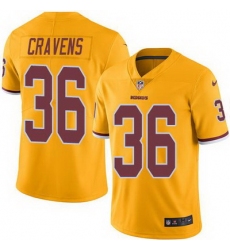Nike Redskins #36 Su 27a Cravens Gold Mens Stitched NFL Limited Rush Jersey