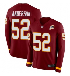 Nike Redskins #52 Ryan Anderson Burgundy Red Team Color Men Stitched NFL Limited Therma Long Sleeve Jersey