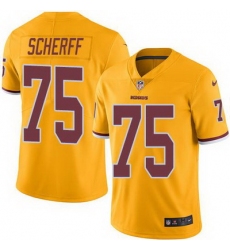 Nike Redskins #75 Brandon Scherff Gold Mens Stitched NFL Limited Rush Jersey