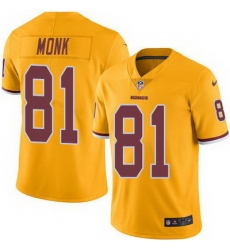 Nike Redskins #81 Art Monk Gold Mens Stitched NFL Limited Rush Jersey