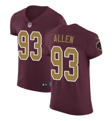 Nike Redskins #93 Jonathan Allen Burgundy Red Alternate Mens Stitched NFL Vapor Untouchable Elite Jersey