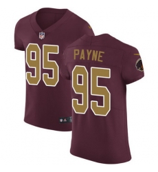 Nike Redskins #95 Da Ron Payne Burgundy Red Alternate Mens Stitched NFL Vapor Untouchable Elite Jersey