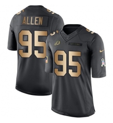 Nike Redskins #95 Jonathan Allen Black Mens Stitched NFL Limited Gold Salute To Service Jersey