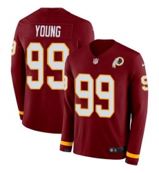 Nike Redskins 99 Chase Young Burgundy Red Team Color Men Stitched NFL Limited Therma Long Sleeve Jersey