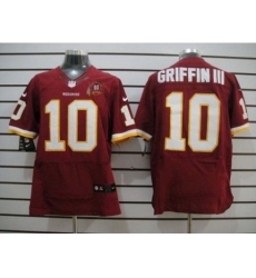Nike Washington Redskins 10 Robert Griffin III Red Elite 80TH Patch NFL Jersey