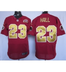 Nike Washington Redskins 23 DeAngelo Hall Red Elite Gold Number NFL Jersey