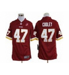 Nike Washington Redskins 47 Chris Cooley Red Game 80TH Patch NFL Jersey