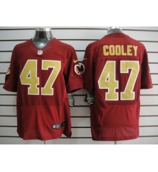 Nike Washington Redskins 47 Chris Cooley red Elite Gold Number NFL Jersey