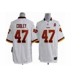 Nike Washington Redskins 47 Chris Cooley white Game 80TH Patch NFL Jersey