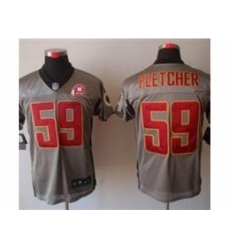 Nike Washington Redskins 59 London Fletcher Grey Elite Shadow 80TH P-atch NFL Jersey