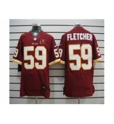 Nike Washington Redskins 59 London Fletcher Red Elite 80TH Patch NFL Jersey
