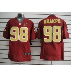 Nike Washington Redskins 98 Brian Orakpo Red Elite 80TH Patch Gold Number NFL Jersey