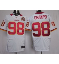 Nike Washington Redskins 98 Brian Orakpo White Elite 80th Patch NFL Jersey