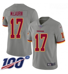Redskins 17 Terry McLaurin Gray Men Stitched Football Limited Inverted Legend 100th Season Jersey