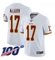 Redskins 17 Terry McLaurin White Men Stitched Football 100th Season Vapor Limited Jersey
