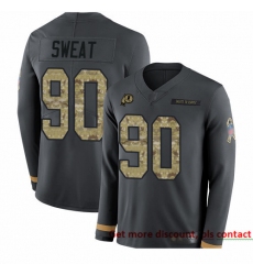 Redskins 90 Montez Sweat Anthracite Salute to Service Men Stitched Football Limited Therma Long Sleeve Jersey
