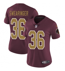 Nike Redskins #36 D J Swearinger Burgundy Red Alternate Womens Stitched NFL Vapor Untouchable Limited Jersey