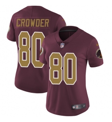 Nike Redskins #80 Jamison Crowder Burgundy Red Alternate Womens Stitched NFL Vapor Untouchable Limited Jersey