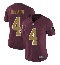Redskins 4 Case Keenum Burgundy Alternate Women Vapor Untouchable Limited Jersey